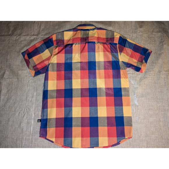 Red ape Mens Large short sleeve plaid button down - Picture 3 of 4